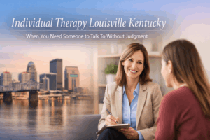 Individual Therapy Louisville Kentucky with a professional therapist providing a safe and supportive space at Associates in Behavioral Health ABHKY.COM